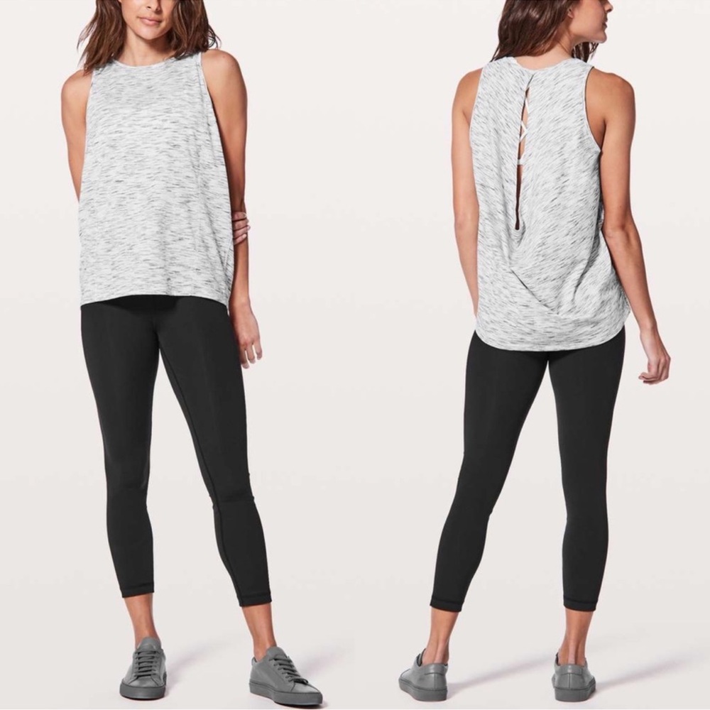 Lululemon Low Key Tank in the Silver Tiger Space Dye Hail White,8